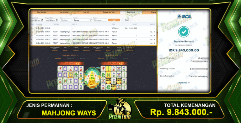 MODAL RECEH MAHJONG PETANITOTO