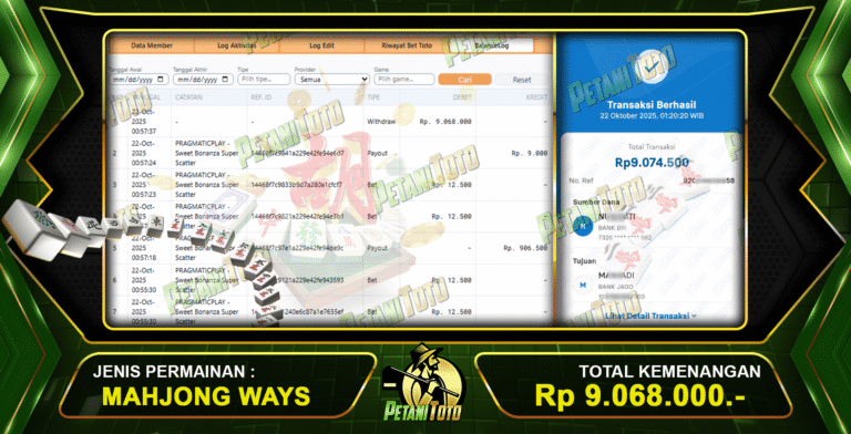MAHJONG JACKPOT TERUS PETANITOTO
