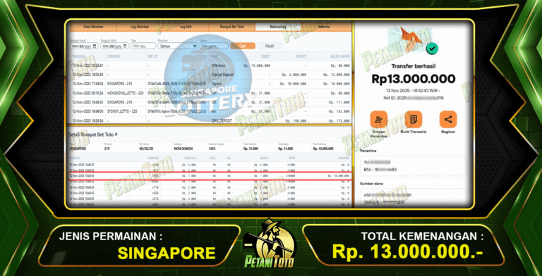 JACKPOT TOGEL SINGAPORE PETANITOTO