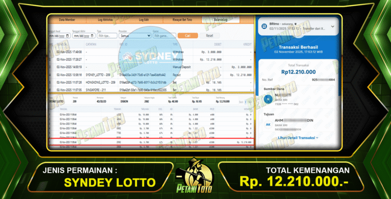 JACKPOT KELUARAN SDY PETANITOTO