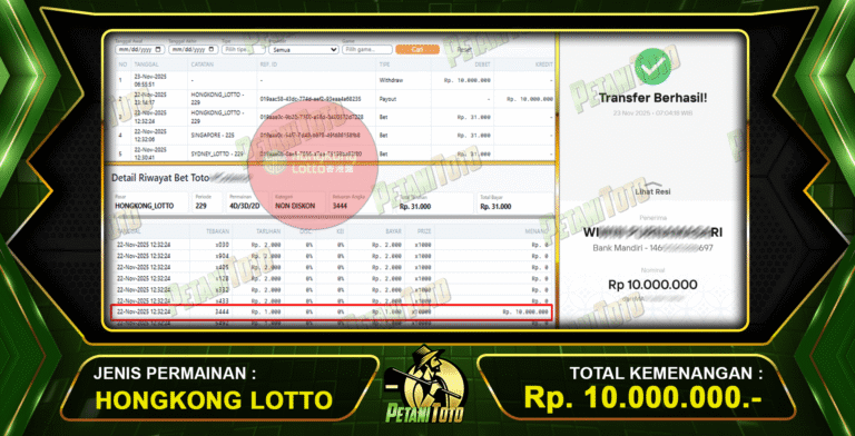 HONGKONG LOTTO JACPOT PETANITOTO