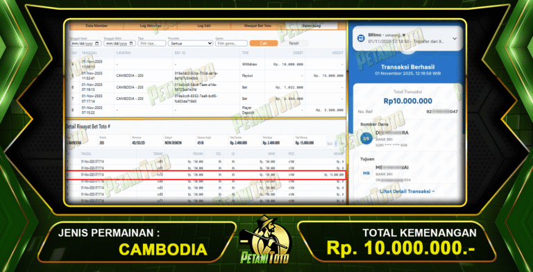 KEMENANGAN PASARAN CAMBODIA PETANITOTO