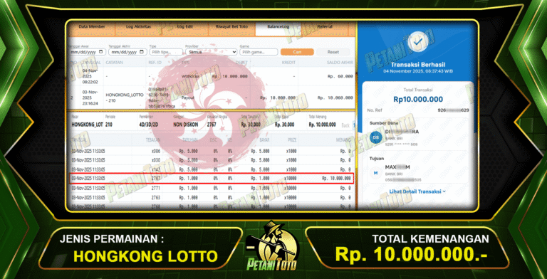 CAPAI KEMENANGAN HK PETANITOTO