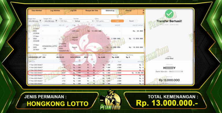 TEMBUS MENANG HK PETANITOTO