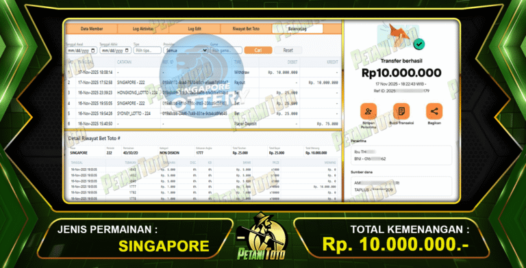 SGP PETANITTOTO JACKPOT