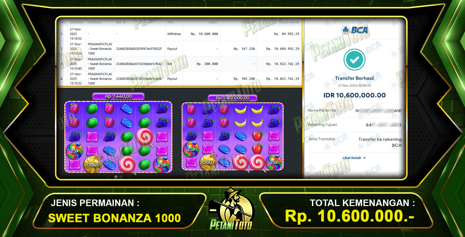 
 SWEET BONANZA 1000 PETANITOTO