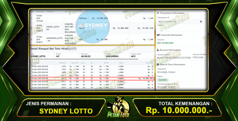 JACKPOT PASARAN DIBAYAR PETANITOTO