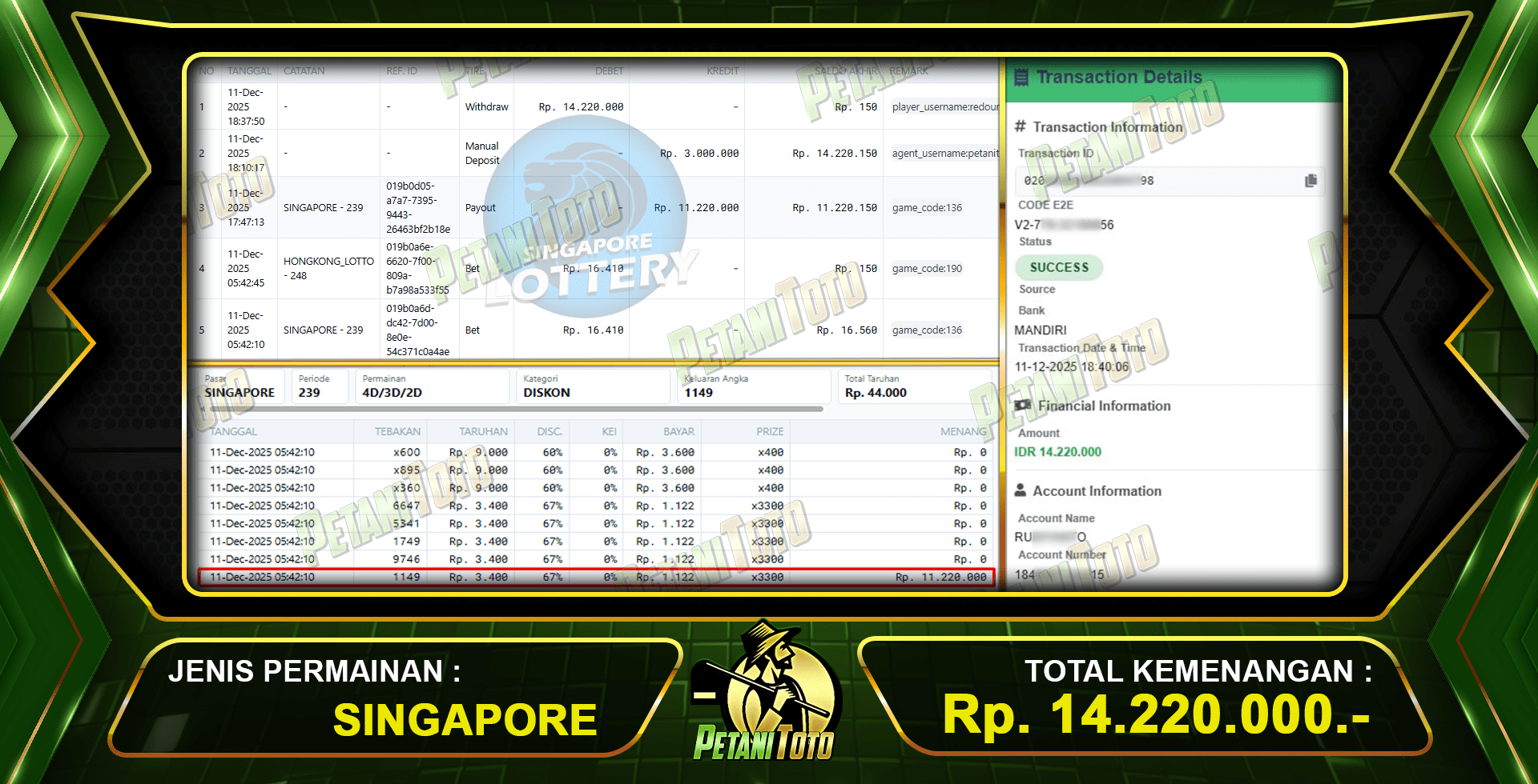 GAME SLOT SINGAPORE PETANITOTO