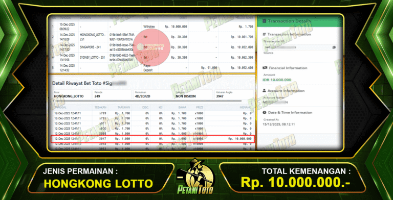 HONGKONG LOTTO MENANG GEDE