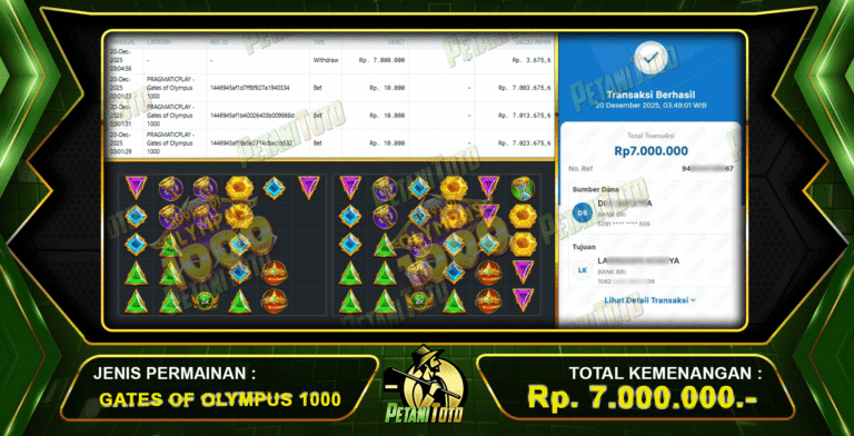 KEBERHASILAN OLYMPUS 1000 PETANITOTO