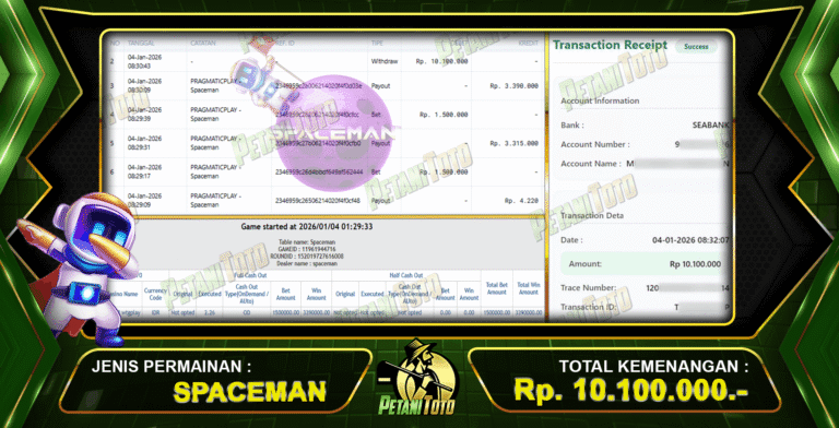WIN GAME SPACEMAN PETANITOTO
