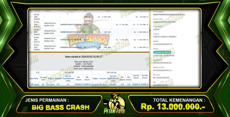 SLOT BIG BASS PETANITOTO