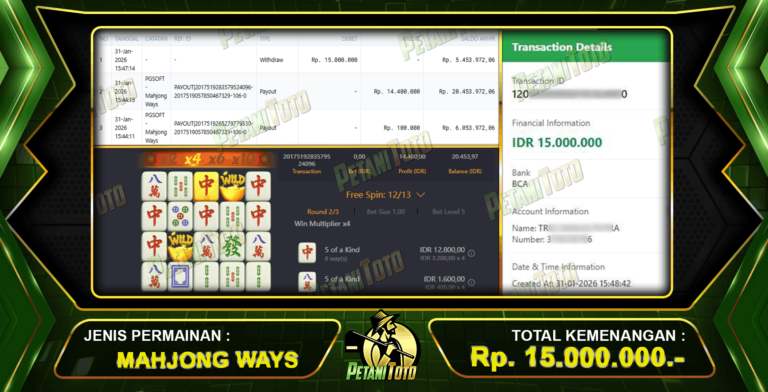 REZEKI DARI MAHJONG PETANITOTO