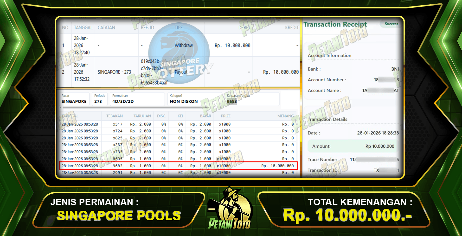 HASIL TOGEL SINGAPORE PETANITOTO