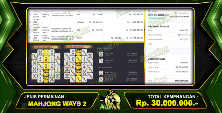 REZEKI SLOT MAHJONG PETANITOTO