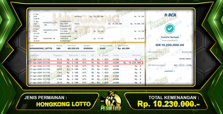 WITHDRAW CEPAT HONGKONG PETANITOTO