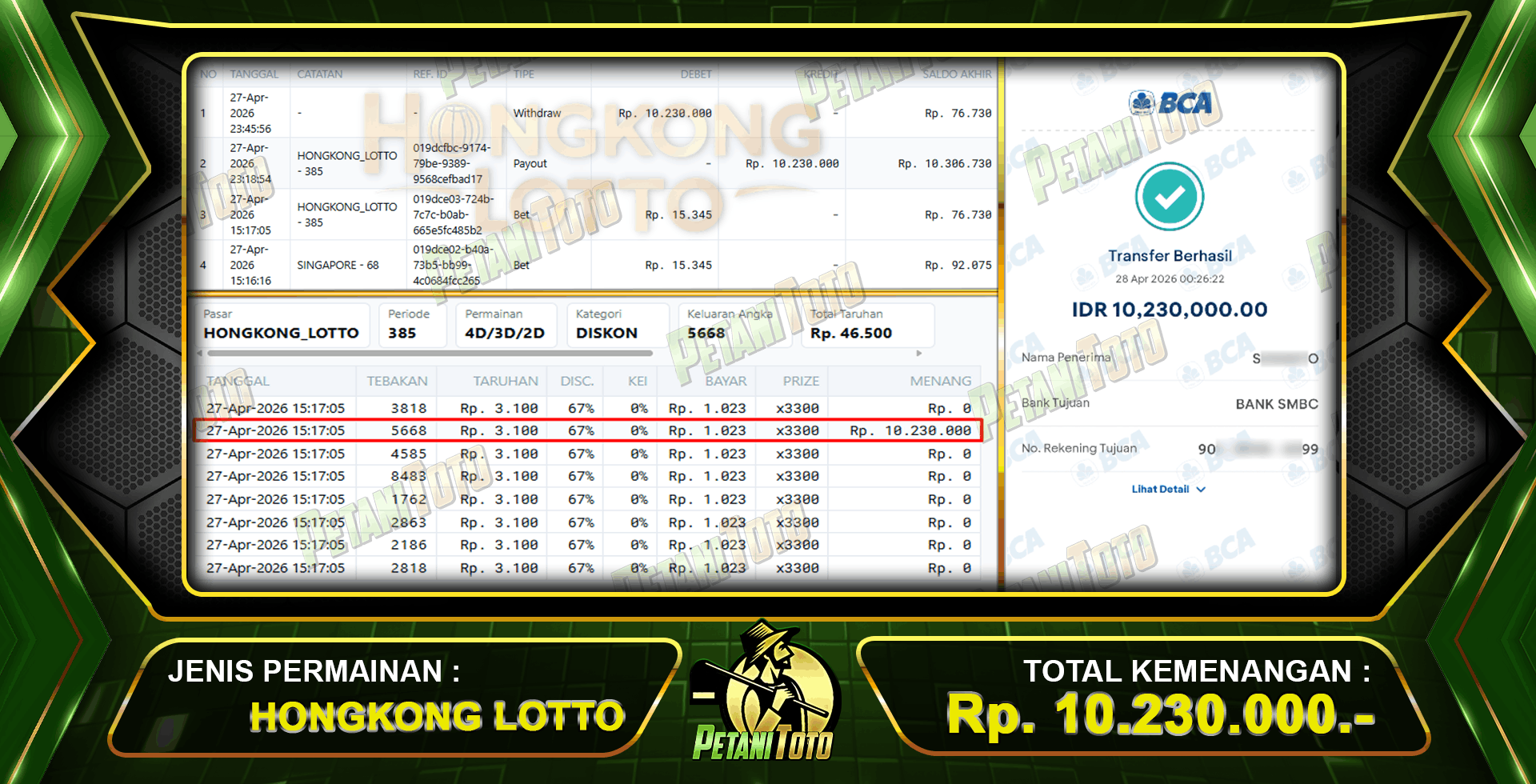 WITHDRAW CEPAT HONGKONG PETANITOTO
