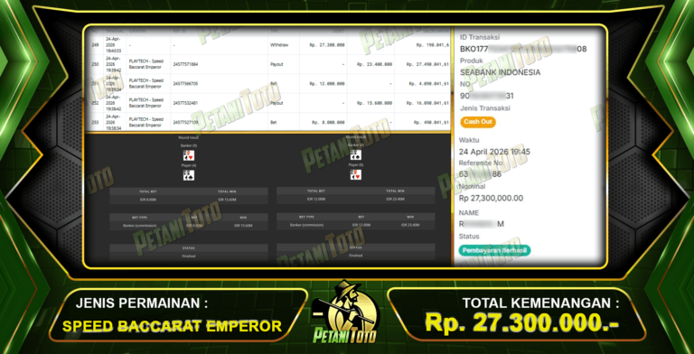 KEMENAGAN CASINO BACCARAT PETANITOTO 