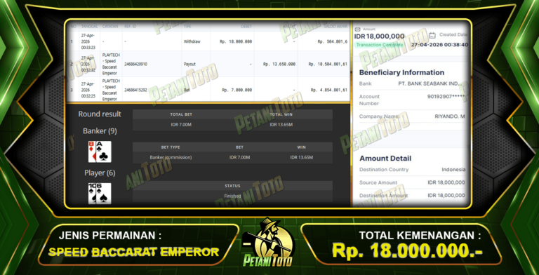 CUAN SLOT BACCARAT PETANITOTO